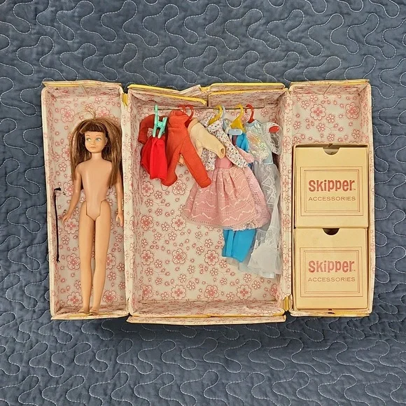 Vintage Skipper Carrying Case, Skipper Doll and Accessories